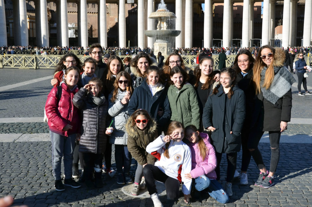 Gli atleti dell'Inline San Marco in visita alla città eterna durante il Trofeo Internazionale Roma 2018