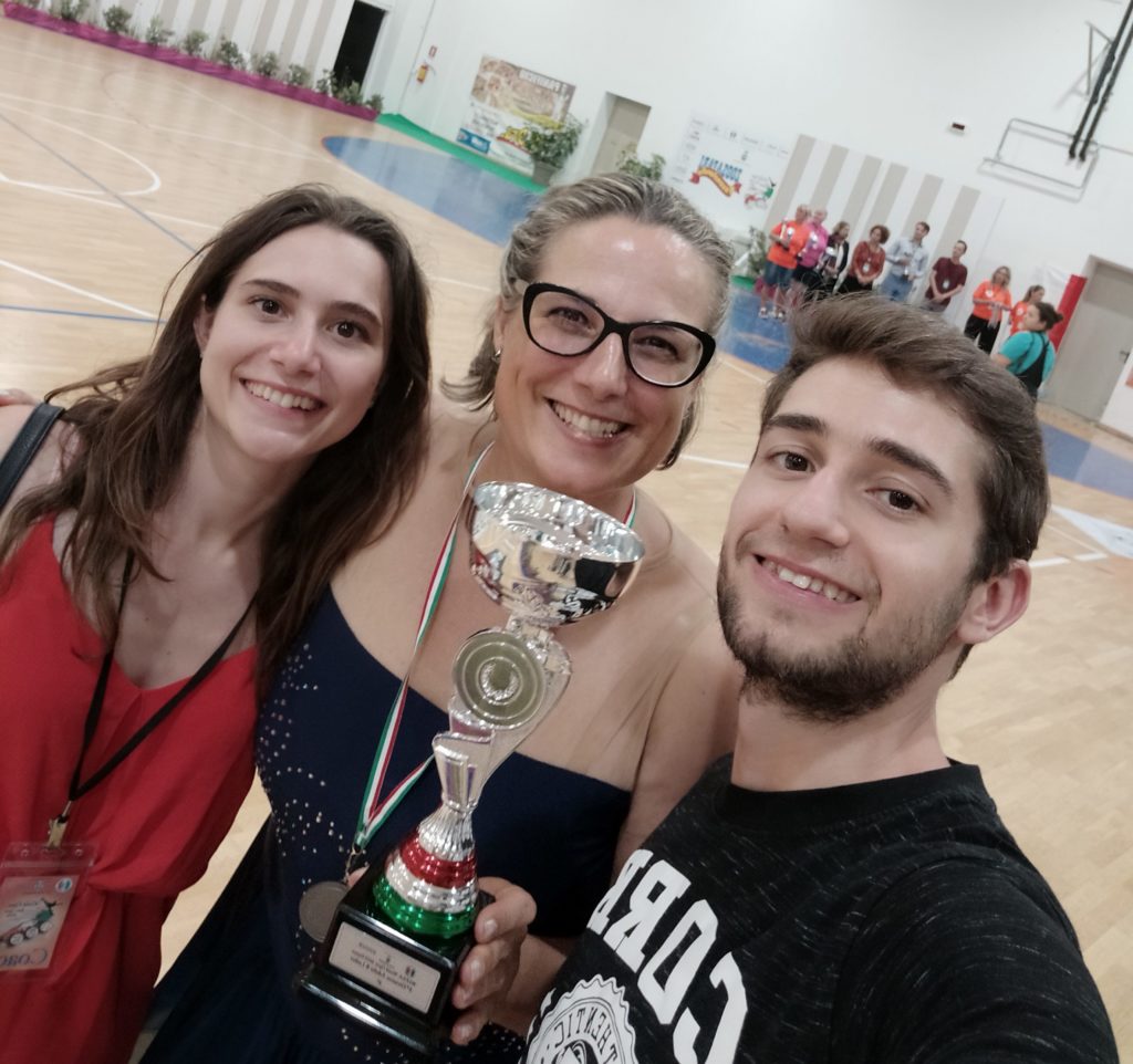  Camilla Vianello Simoli con gli allenatori Roberta e Antonio ai Mondiali Open 