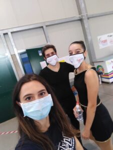 Emergenza: L'allenatrice Roberta Panfili con gli atleti Antonio e Marta al raduno