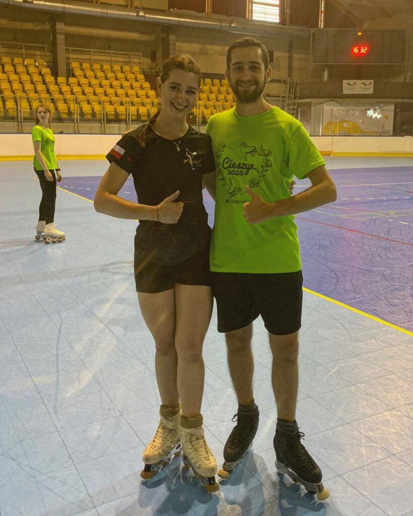 Magdalena Staszewska con Antonio Panfili durante la preparazione ai prossimi Campionati Europei.
